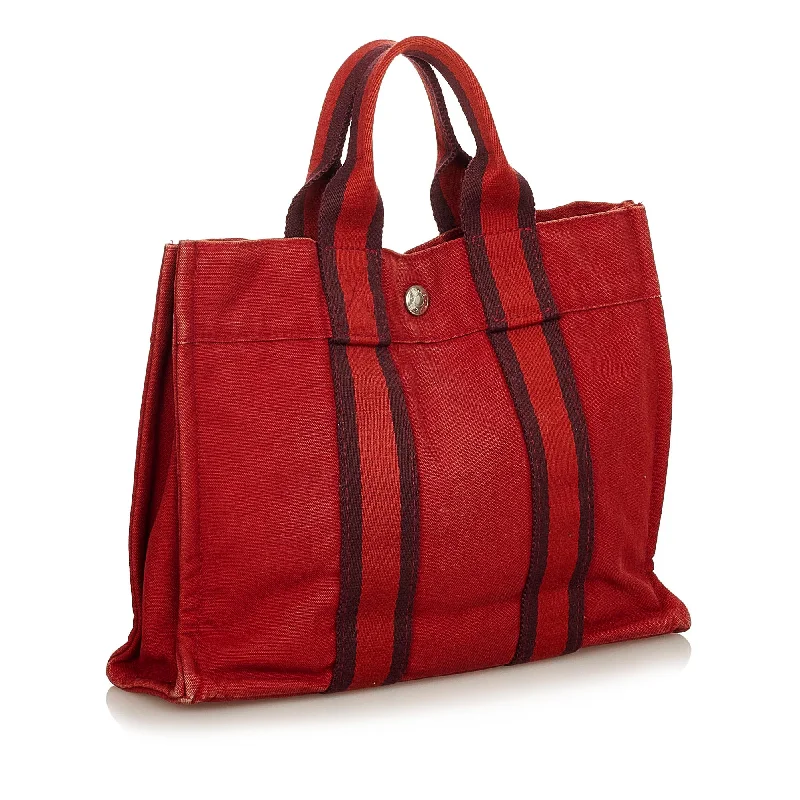 Durable Hermes Canvas - Trimmed Bags for Outdoor UseHermes Fourre Tout PM (SHG-25164)