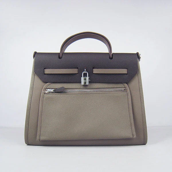 Two - Tone Hermes Bags for a Modern and Stylish AppearanceHermes Herbag 60667 Ladies Cow Leather Grey