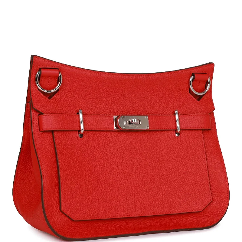 Soft - Handled Hermes So Kelly Bags for a Feminine TouchHermes Jypsiere 28 Rouge De Coeur Clemence Palladium Hardware